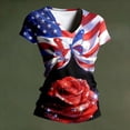 thumbnail image 5 of WEIWEN 250th Anniversary USA Shirt Women America 250 T Shirts V Neck Short Sleeve Celebration Patriotic USA Flag Printed 1776-2026 Tshirts Shirts for Women Tops Blue XL, 5 of 7