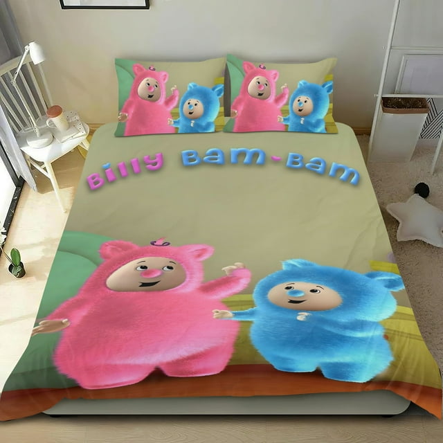 Billy Bam Bam Conjunto de sábanas temático, trío de piezas, cómodo y amigable con la piel, diseño único, regalo de decoración para el hogar para familiares, amigos y fans, 90 cm * 190 cm