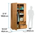 Sauder Select 40" Wide Wardrobe Storage Highland Oak Finish