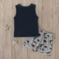 thumbnail image 4 of Odeerbi Toddler Boys Shirts Set Dinosaur Print Casual T-Shirt Shorts Set, Black, Cotton, 4-5 Years, 4 of 7