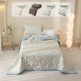 thumbnail image 1 of Jiaeri Soft Washed Cotton Summer Quilt,Lightweight Breathable Air Conditioning Blanket,Reversible Floral Leaf Print Throw,Machine Washable Cooling Bedspread for Bedroom, 1 of 7