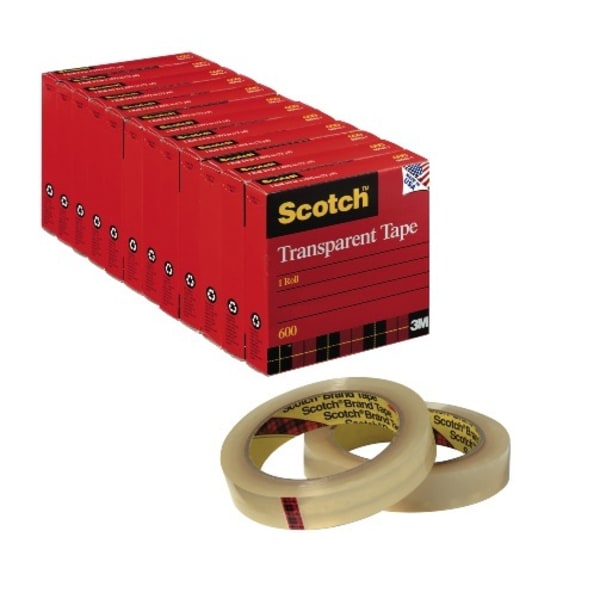 Scotch® Transparent Tape, 1" x 2,592", Pack Of 12