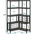 thumbnail image 2 of Tribesigns Large Corner Wine Rack, 5-Tier L Shaped Industrial Freestanding Floor Bar Cabinets for Liquor and Glasses Storage, Wooden Wine Bottle Holder Shelf for Home Kitchen (Grey), 2 of 5