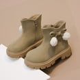 thumbnail image 2 of Puntoco Kids Girls' Boots Children's Boots Outdoor Boots Girls' Plush Short Boots Boys' boots Winter Snow Boots for Kids Gray 3-3.5Years, 2 of 4