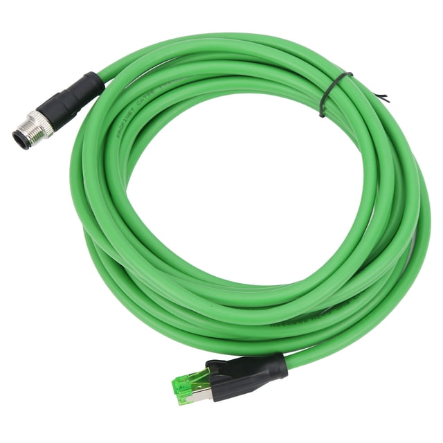 Cable Ethernet industrial M12 a RJ45, resistente al agua IP67, cable de conexión de 5 m/16,4 pies de longitud