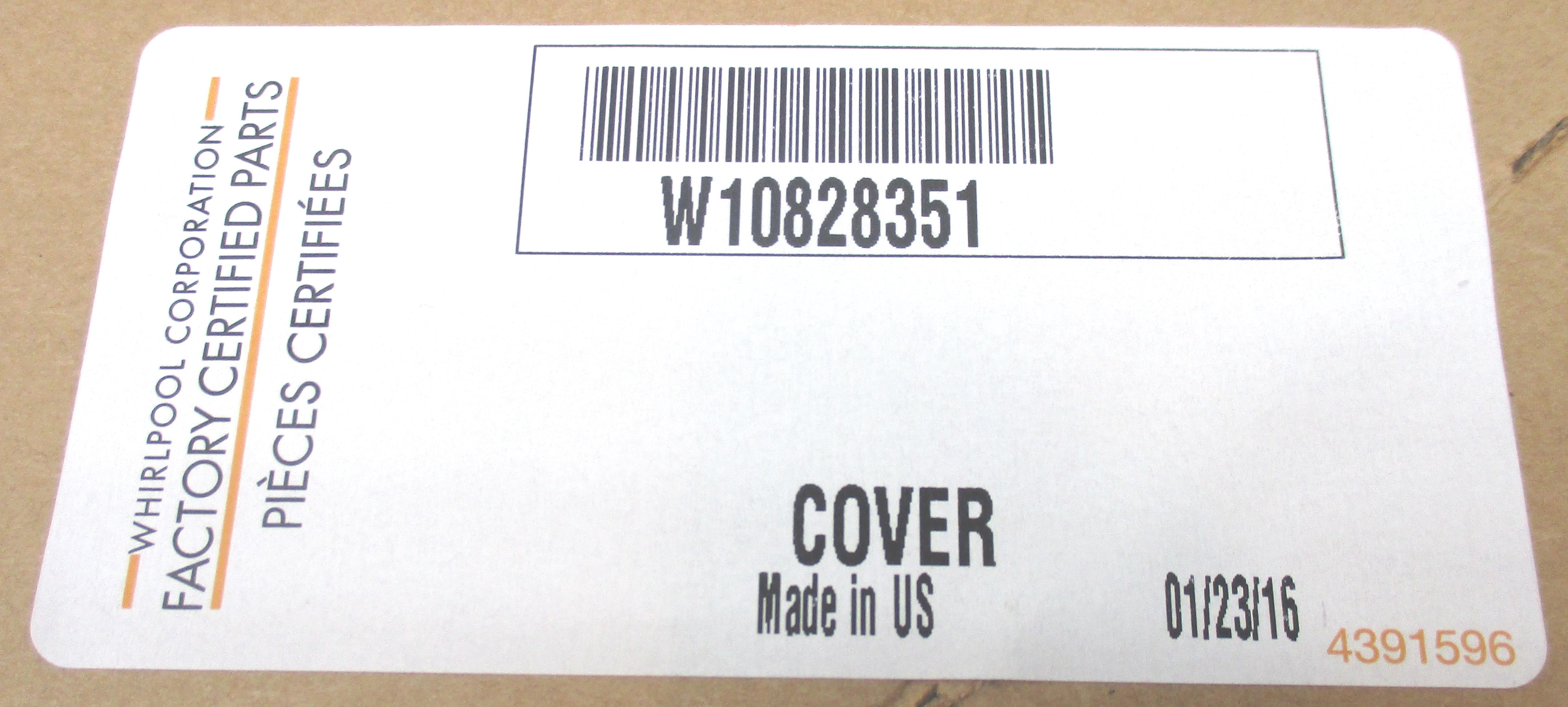 Whirlpool W10828351 Clothes Dryer Lint Filter Cover