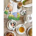 thumbnail image 4 of Easter Bunny Kitchen Dish Towels for Drying Dishes Set of 2, Colorful Eggs Spring Grass Flowers Grey Wooden Waffle Weave Microfiber Hand Tea Bathroom Towels Quick Dry & Absorbent Towel 15.7x23.6, 4 of 7