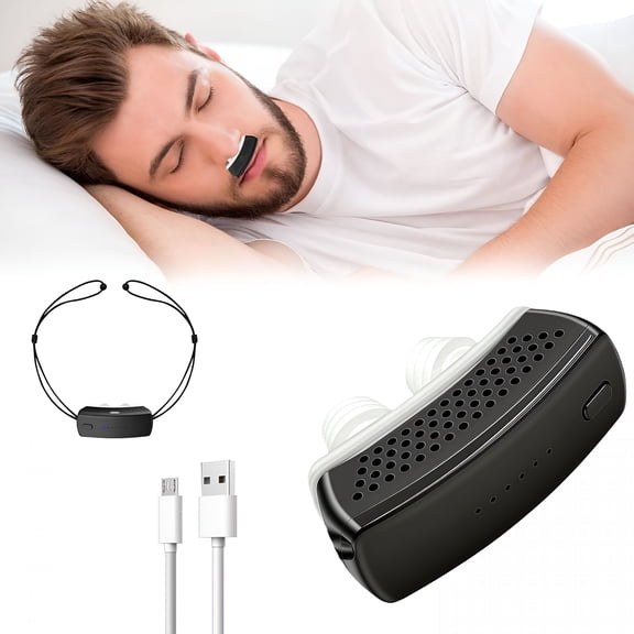 XIRQI Anti Snoring Devices,Electric Snoring Solution with Adjustable Strap,Universal Fit for All Nose Shapes,Adjustable 6 Speed,Mini Portable Sleep Apnea Devices for Men And Women
