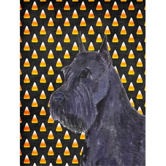 11 x 15 in. Schnauzer Giant Candy Corn Halloween Portrait Garden Size Flag