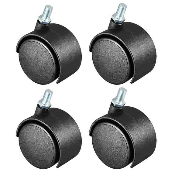 2" Swivel Caster Wheels Nylon 360 Degree Threaded Stem M8x0.51" 4pcs
