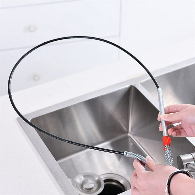 Biplut Flexible Barbed Drain Sink Snake Cleaner Bathroom Kitchen Clog Hair  Remover (Blue,1Pcs) 