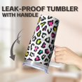 thumbnail image 5 of Insulated 20oz Geometric Texture Tumbler, Stainless Steel Double Wall Travel Coffee Mug with Handle Leak Proof Lid Straw, 5 of 5