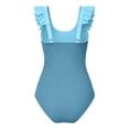 thumbnail image 6 of WMQPNNS Girls Swimsuit Color Block Ruffle Adjustable Strap 1 Piece Bathing Suit Girls Bathing Suit 14-16 Kids Cute Swimwear(Size 11-12 Years,Blue), 6 of 6
