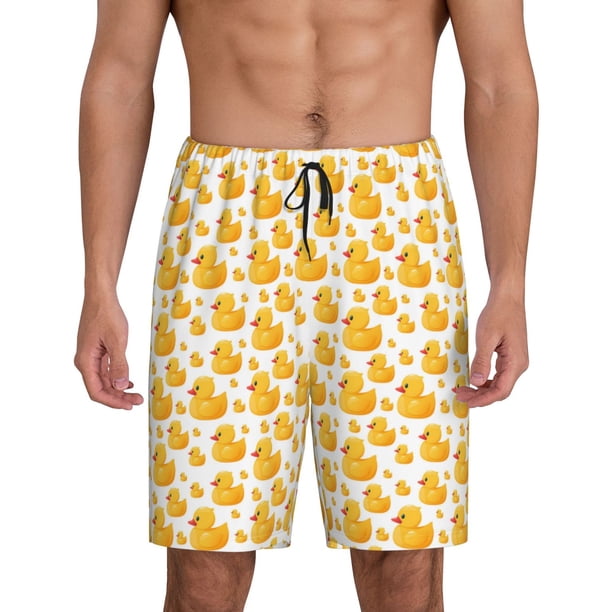 Fotbe yellow rubber ducks Pantalones Cortos de Pijama para Hombre, Ropa de Dormir, Pantalones de Pijama Cortos para Hombre-Large