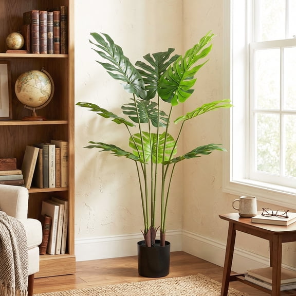 Easy4Home 3.7FT Artificial Plant Fake Tropical Potted Tree Indoor Faux Floor Plant for Home Office Decor