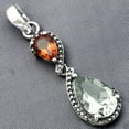 thumbnail image 4 of Prasiolite (Green Amethyst) & Mandarin Citrine 925 Silver Pendant Jewelry DGP1007_H P-1116, 4 of 7