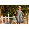 thumbnail image 3 of Ekouaer Nightgowns for Women Short Sleeve Sleepshirt V Neck Short Nightshirt Pullover Soft Ruffled Sleepwear, 3 of 6