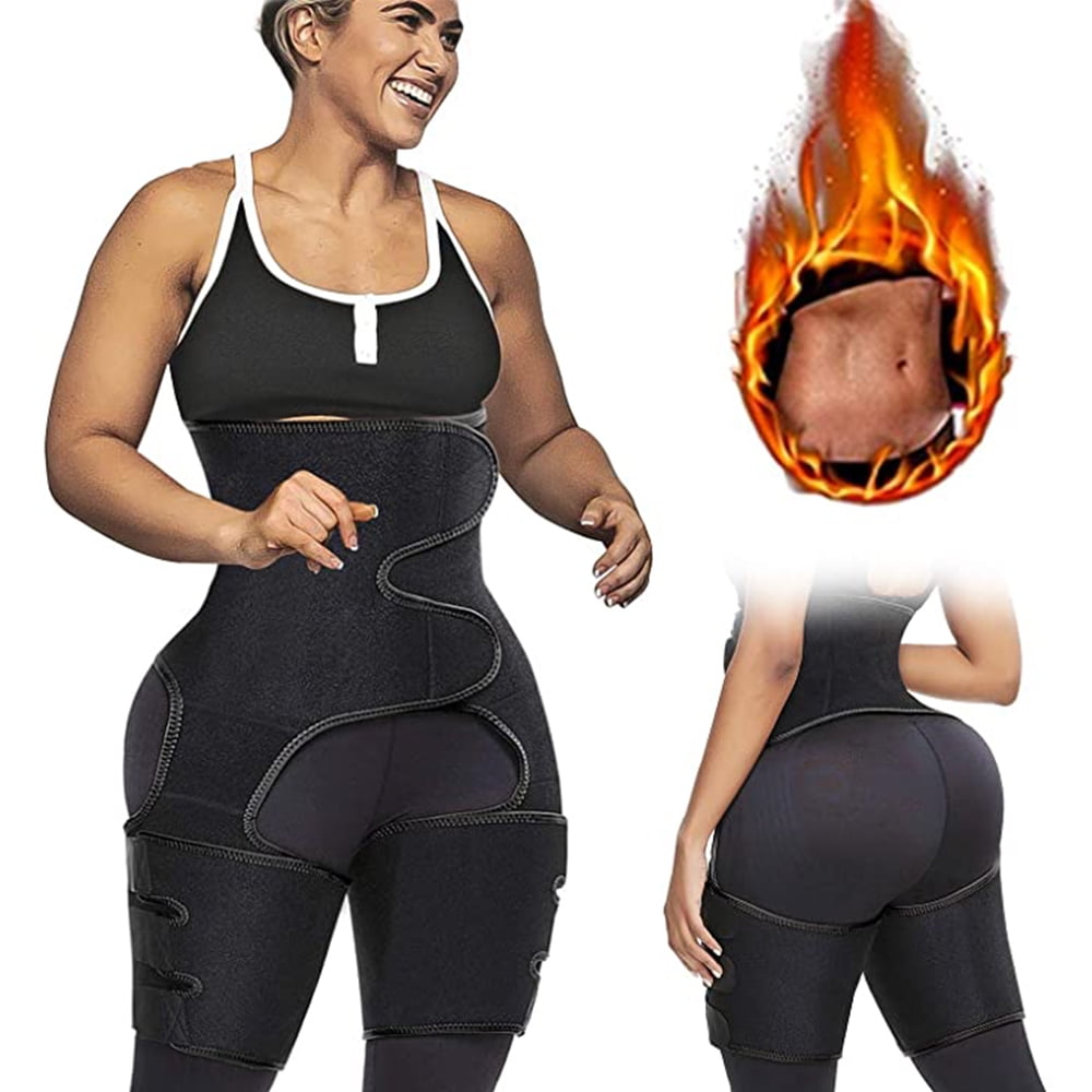 3-in-1 Waist Thigh Trainer for Women Men Butt Lifter Trimmer Fitness Belt Neoprene belly fat burner Plus Size Workout 