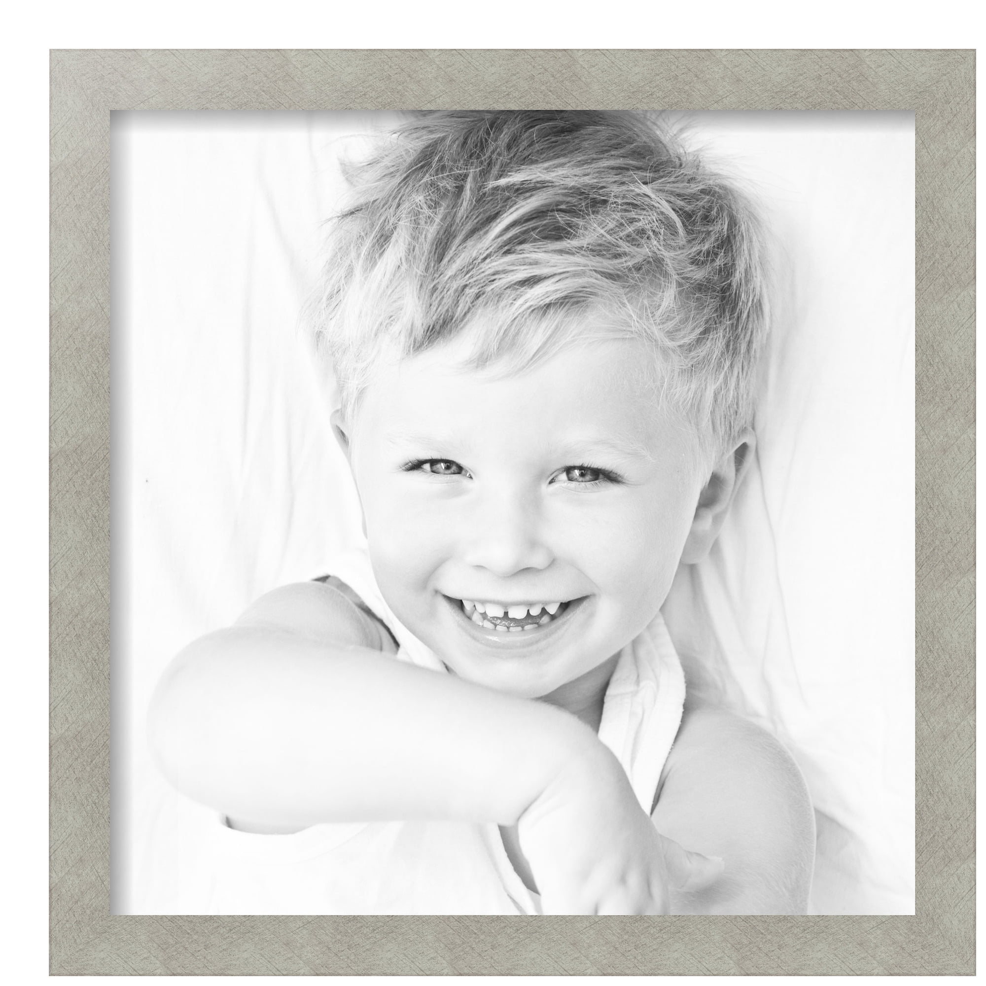 ArtToFrames 17" x 17" Classic Silver Picture Frame, 17x17 inch Gray MDF Poster Frame (WOM-4499),  Pack