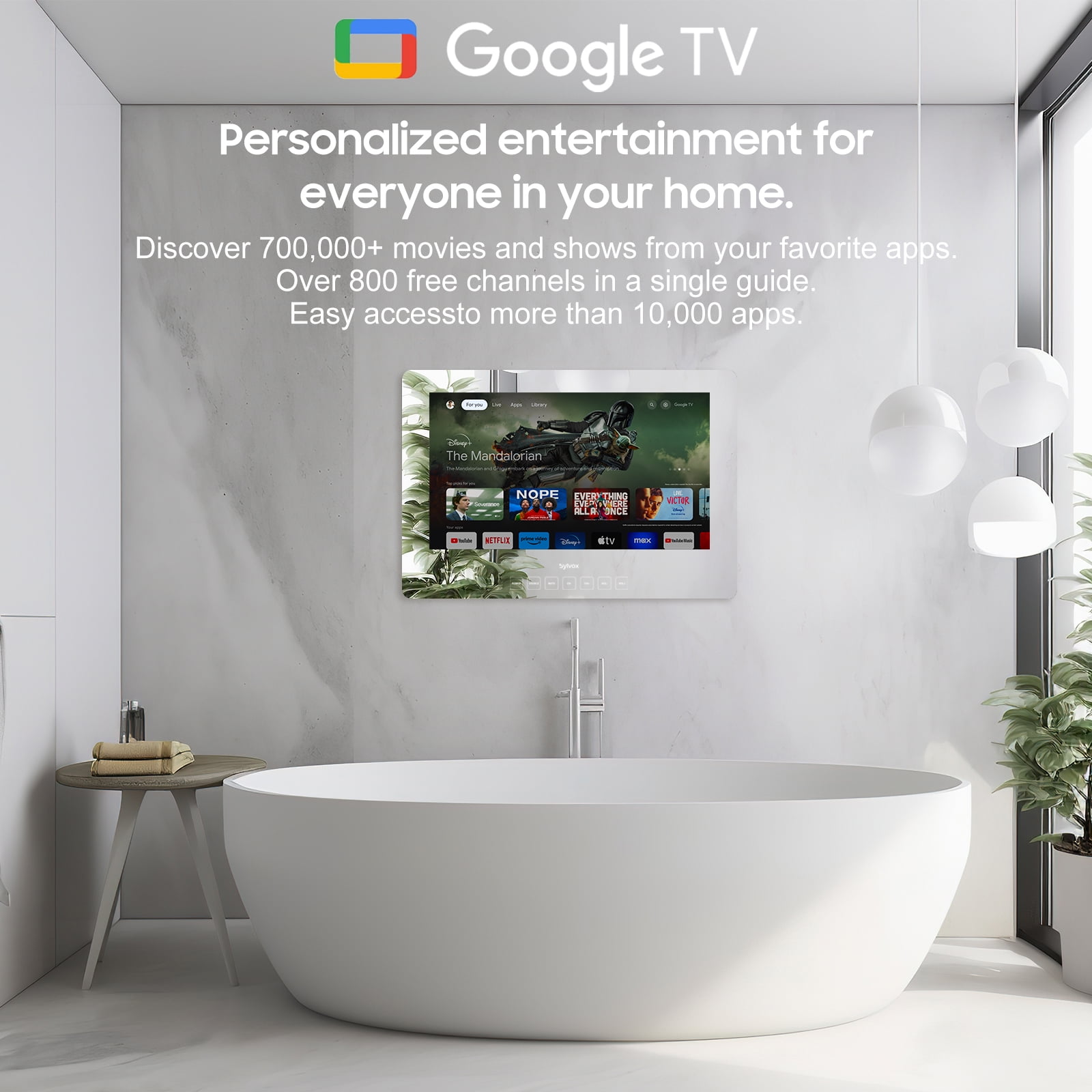 SYLVOX 19 inch Smart Mirror TV, 1080P Google System, WiFi SYLVOX 19 inch Smart Mirror TV, 1080P Google System, WiFi