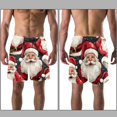 thumbnail image 3 of luoweisi Men's Beach Shorts Quick Dry Swim Trunks with Mesh Lining Christmas Santa Claus S, 3 of 5