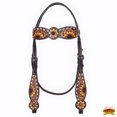 thumbnail image 4 of Hilason Western Horse Sunflower American Leather Headstall Breast Collar Set, 4 of 8