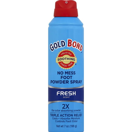 GOLD BOND No Mess Foot Powder Spray, Fresh Scent,