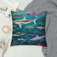 thumbnail image 2 of PHYHOO  Shark Throw Pillow Cushion Cover, Types of Sharks Pattern Whaler Piked Dogfish Whlae Shark Maritime Design Nautical, Decorative Square Accent Pillow Case, 2 of 5