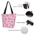 thumbnail image 4 of Pofeuu pink Holiday Joy Print Women Fashion Shoulder Handbags Top Handle Satchel Bags Tote Shoulder Shopping Bag Stylish Canvas Tote Bag, 4 of 6