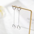 thumbnail image 1 of Pendientes para mujeres y niñas de plata de ley 925, pequeños Huggie cuelgan cadena esclava, gota de segundo agujero, poste de hélice, múltiples pernos, piercing de lóbulo, manguito, cartílago, hombr, 1 of 5