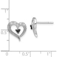 thumbnail image 5 of Sterling Silver Ss Rh Plated White Night Black & Diamond Heart Post Earrings (11 X 12) Made In India qe7872, 5 of 6