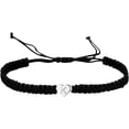 thumbnail image 1 of Pulseras de hilo de corazón con inicial plateada para mujeres, hombres, adolescentes, niñas, niños, pulsera trenzada de cuerda hecha a mano, joyería minimalista, pulseras de pareja a juego, K, talla, 1 of 4