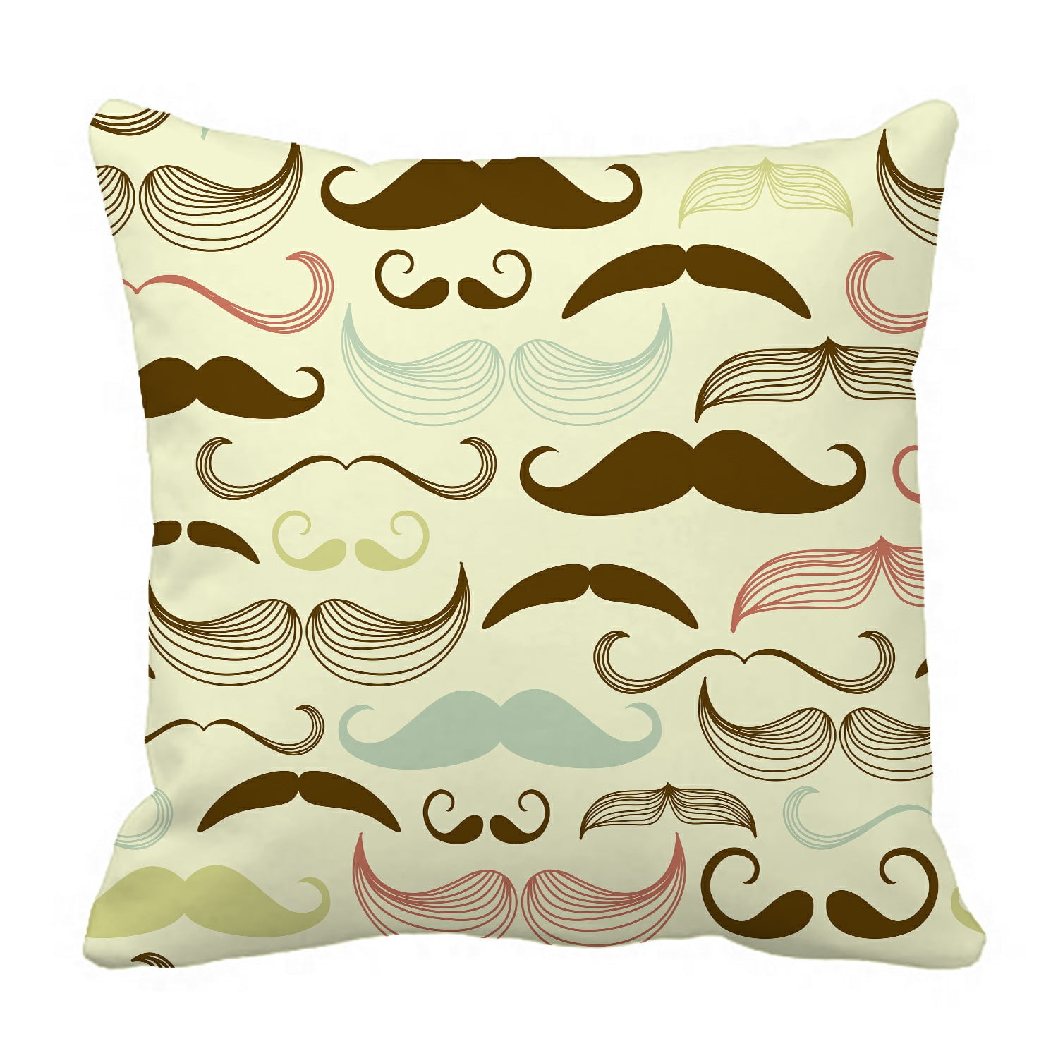 ABPHQTO Art Deco Mustache Pattern Retro Style Pillow Case Pillow Cover