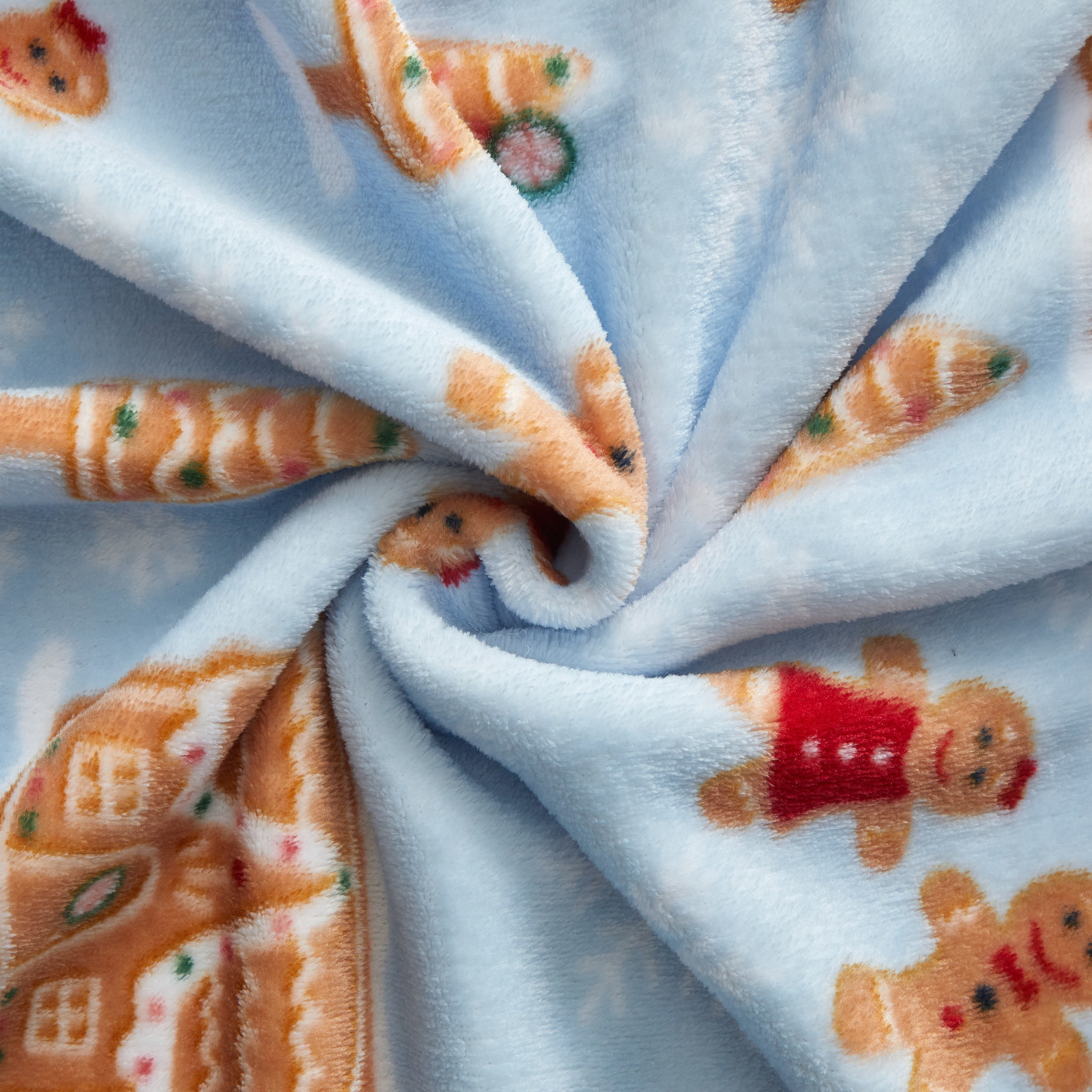 Holiday Time Cozy Christmas Plush Gingerbread Houser Overized Throw Blanket, 50"x70"