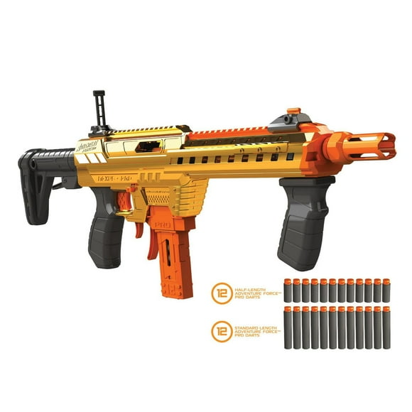 Adventure Force Tactical Strike Nexus Pro Ultimate Dart Blaster – Tire à plus de 125 pieds – Édition spéciale Midas Touch