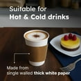 thumbnail image 4 of 12oz Disposable Coffee Cups with Lids and Sleeves – Set of 50 Disposable Cups for Hot and Cold Drinks – White Paper Cups with Lids and Covers for Thermal Protection – 50 Units, 12oz Each, 4 of 7