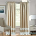 thumbnail image 2 of Woven Trends Two-Tone Window Curtain Panels, Rod-Pocket Light Filtering Curtains for Bedroom and Living Room, Double Layered Window Panel, Tan/White, 50" x 63" Single Panel, 2 of 7