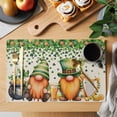 thumbnail image 2 of St. Patrick's Day Placemats Set of 8, Green Lucky Shamrocks Harp Beer Retro Rustic Placemats for Dining Table, Place Mats for Kitchen Tabletop, Waterproof Wipeable Dining Table Mats Set, 2 of 9