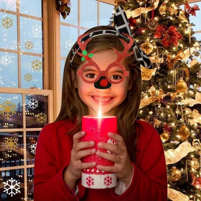 Hot6sl Ofertas de La Semana Adornos Navideños para Adultos y Niños, Astas, Decoración de Papá Noel, Gafas