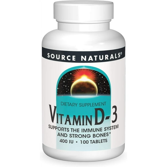 Source Naturals I Vitamin D-3 400 IU, 100 Tab I Vitamina D-3 400 iu Apoya la Salud Ósea e Inmune - 100 Tabletas