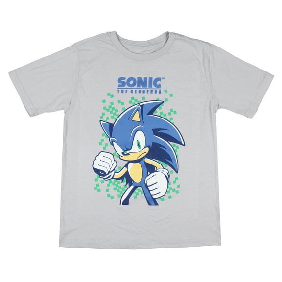Sonic The Hedgehog Boy's Green Eyes Graphic Print Kids Short Sleeve T-Shirt