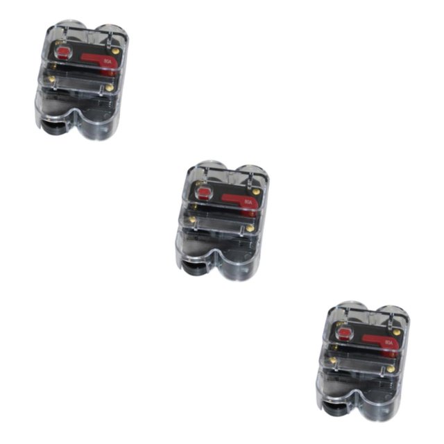 Guardoinrt Car Auto Audio Radio In Line Fuse Breaker Circuit For DC 12V Black 80A 3Set