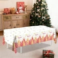 thumbnail image 6 of Christmas Tablecloth - PE Plastic Table Cover with Reindeer, Snowflakes, and Bells Pattern for Holiday Parties, Durable, Leak-Proof, Easy Cleanup, 6 of 6