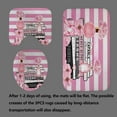 thumbnail image 4 of 4PCS Fashion Shower Curtain Sets with Rugs, Waterproof Fabric Shower Curtain, Inspirational Quotes Magazines Pink Floral Perfume Makeup Modern Black and White Striped Girl Woman Bathroom Decor, 4 of 7