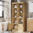 thumbnail image 6 of Studyset Narrow Bathroom Cabinet,70" Tall Storage Cabinet with Glass Door and 3 Open Shelves,Freestanding Skinny Cabinets,Slim Bathroom Storage Unit,Farmhouse Skinny Cupboard for Kitchen,Laundry, 6 of 7