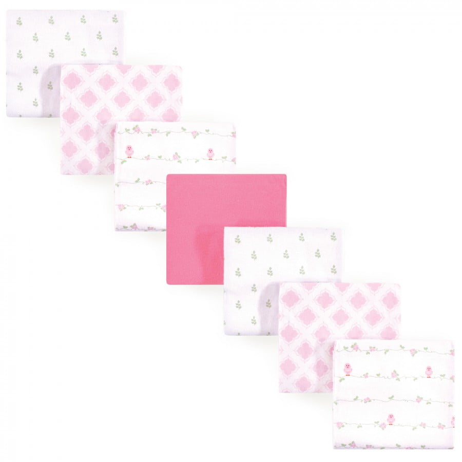 Pink Dots Luvable Friends Girl Flannel Receiving Blanket 7-Pack 