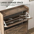 thumbnail image 3 of Vabches Farmhouse Shoe Storage Cabinet with 2 Flip Drawers, Freestanding Shoe Rack Organizer with Adjustable Shelf and Metal Handle for Entryway, Hallway, 3 of 7