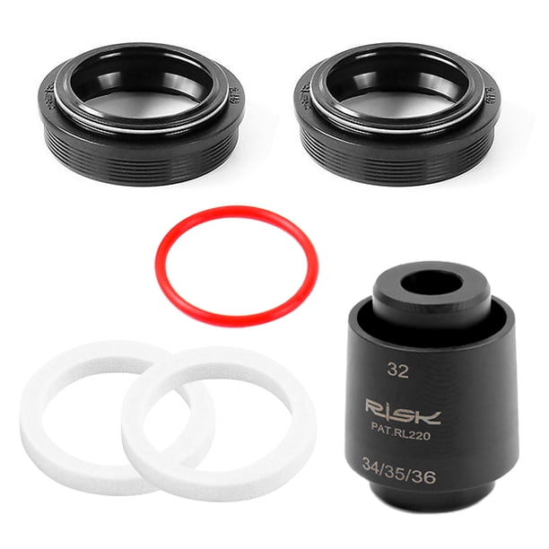 Kit de limpiaparabrisas de 34 mm con herramienta de instalación Polvo de horquilla de bicicleta