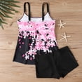 thumbnail image 4 of Qingpeng Plus Size Womens Two Piece Tankini Swimsuit Set Bathing Halter，Printed Top and High Waisted Boyshorts Bathing Suit, 4 of 6