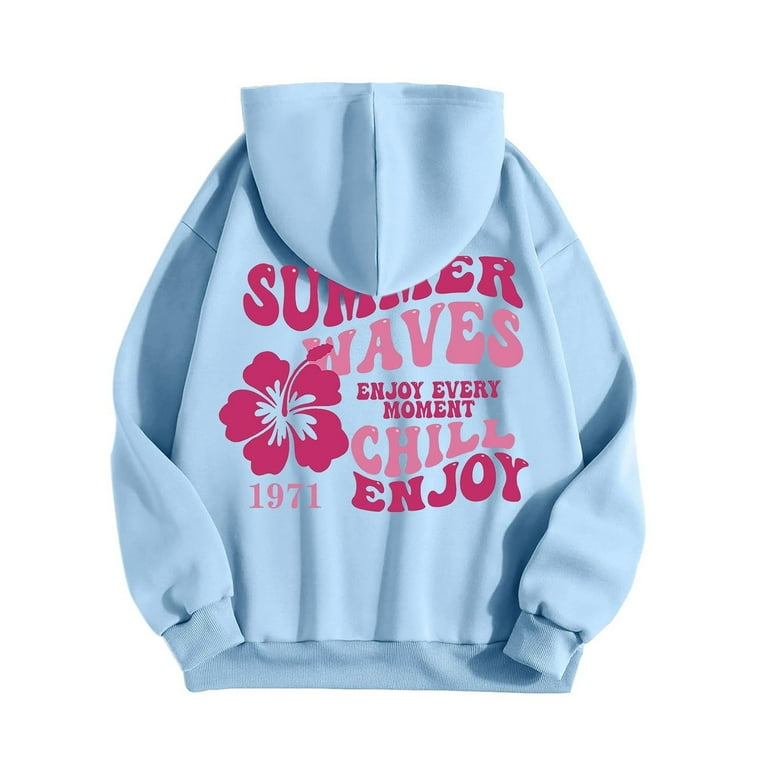 ✨Enjoy Life✨ Knosfe Hoodies Y2k Letter Graphic Preppy Sweatshirt for Teen